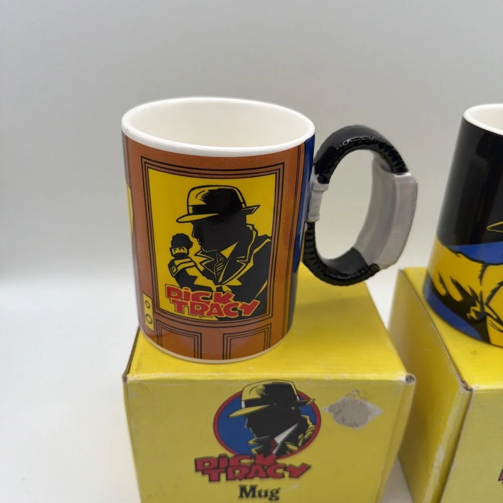 DICK TRACY & BREATHLESS  Figural Mugs  Applause 1990  mint in box